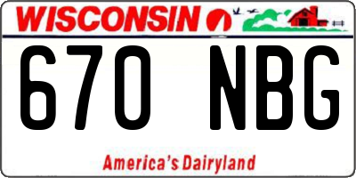 WI license plate 670NBG