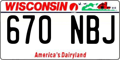 WI license plate 670NBJ
