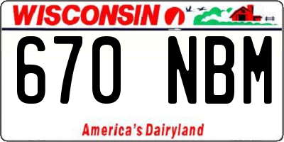 WI license plate 670NBM