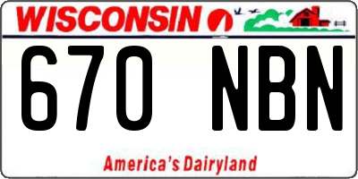 WI license plate 670NBN