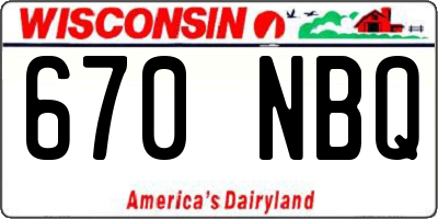 WI license plate 670NBQ