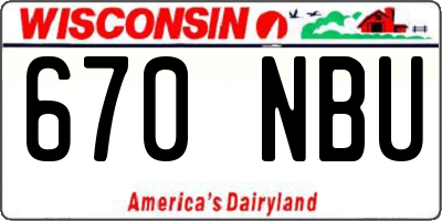 WI license plate 670NBU