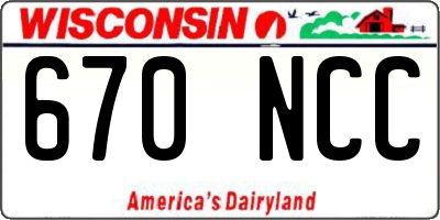WI license plate 670NCC