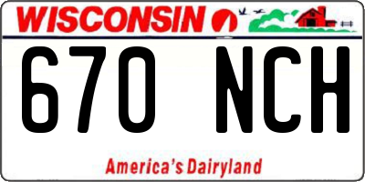 WI license plate 670NCH