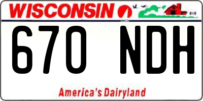 WI license plate 670NDH