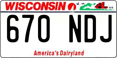 WI license plate 670NDJ