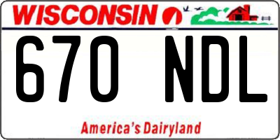 WI license plate 670NDL