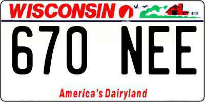 WI license plate 670NEE