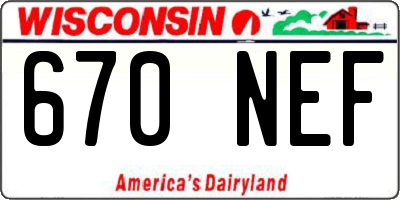 WI license plate 670NEF