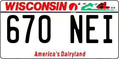 WI license plate 670NEI