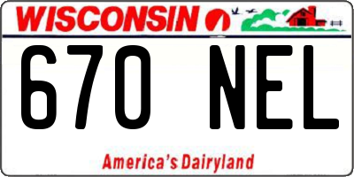 WI license plate 670NEL