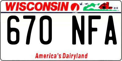 WI license plate 670NFA