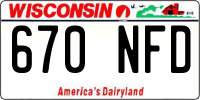 WI license plate 670NFD