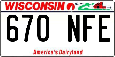 WI license plate 670NFE