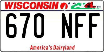 WI license plate 670NFF