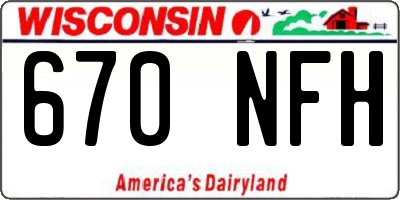 WI license plate 670NFH