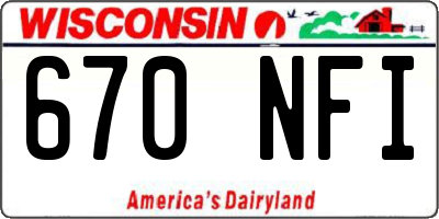 WI license plate 670NFI
