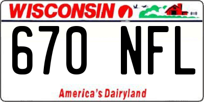 WI license plate 670NFL