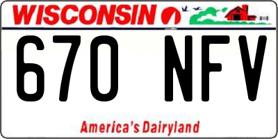WI license plate 670NFV