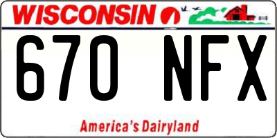 WI license plate 670NFX