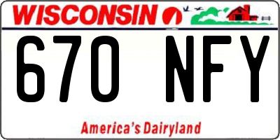 WI license plate 670NFY