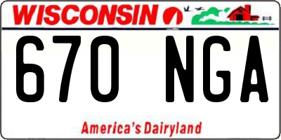 WI license plate 670NGA