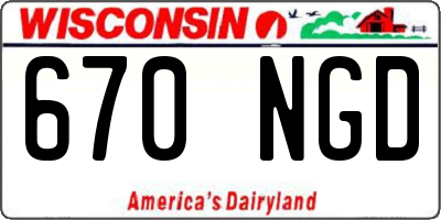 WI license plate 670NGD