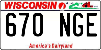 WI license plate 670NGE