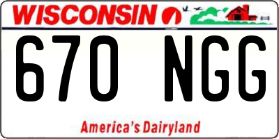 WI license plate 670NGG