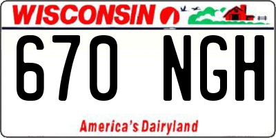 WI license plate 670NGH