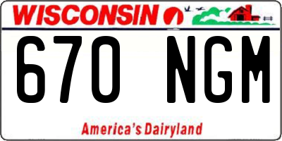 WI license plate 670NGM