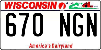 WI license plate 670NGN