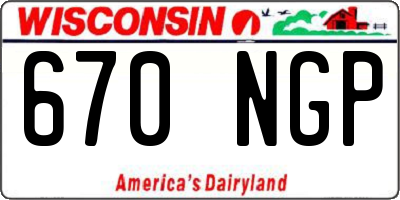 WI license plate 670NGP