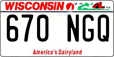 WI license plate 670NGQ