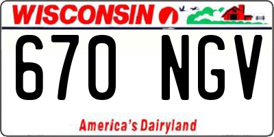 WI license plate 670NGV