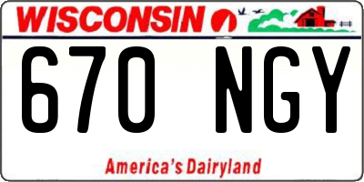 WI license plate 670NGY