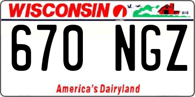 WI license plate 670NGZ