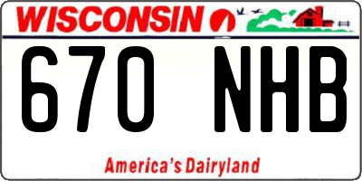 WI license plate 670NHB