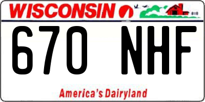 WI license plate 670NHF