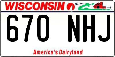 WI license plate 670NHJ