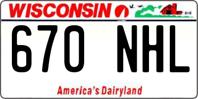 WI license plate 670NHL