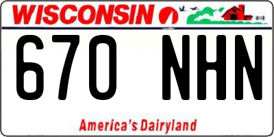 WI license plate 670NHN