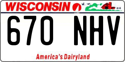 WI license plate 670NHV
