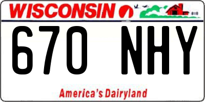 WI license plate 670NHY