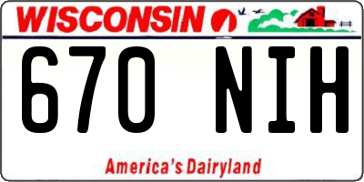 WI license plate 670NIH