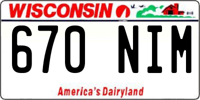WI license plate 670NIM