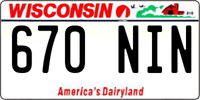 WI license plate 670NIN
