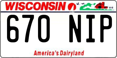 WI license plate 670NIP