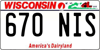 WI license plate 670NIS