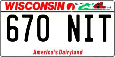 WI license plate 670NIT